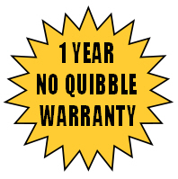 One year 
no quibble warranty