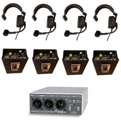 Wired Theatre Stage Technicians Intercom Value Starter System for 4 users - TSS-1 - Showcomms